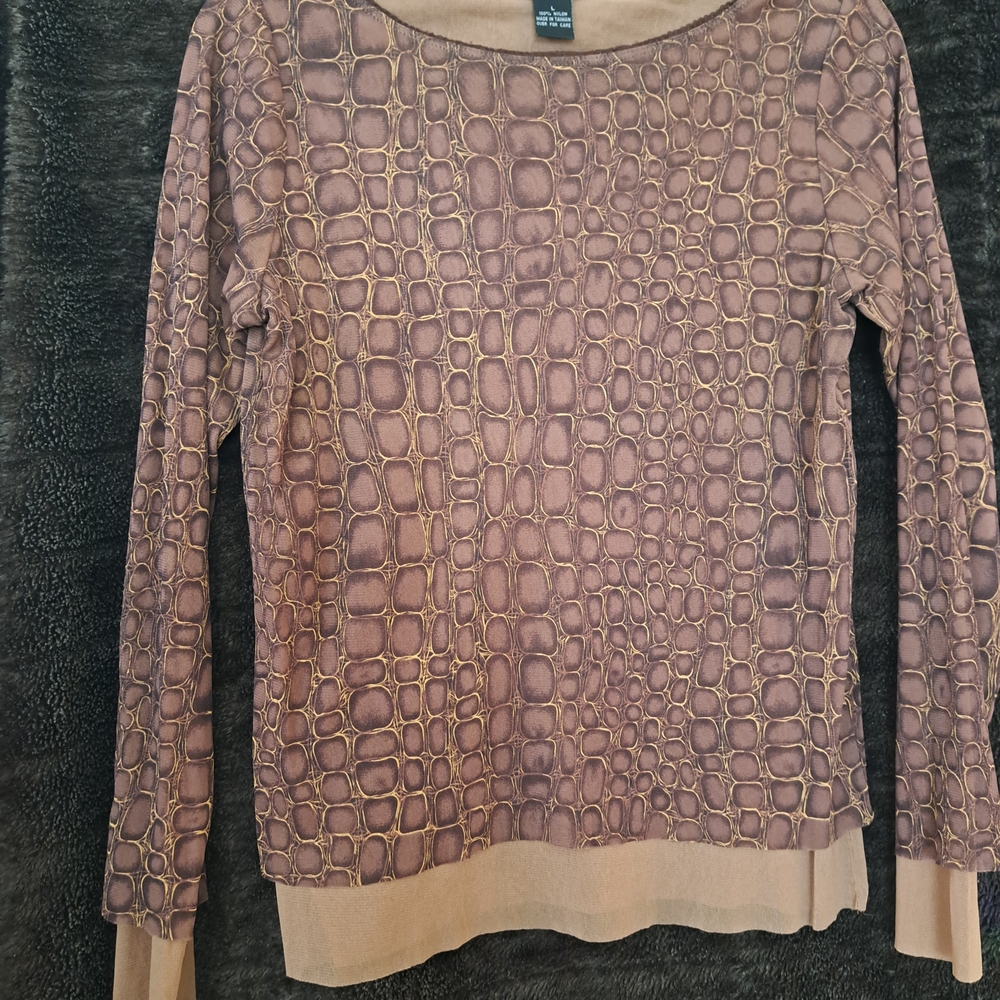 The Limited Brown and Tan Blouse